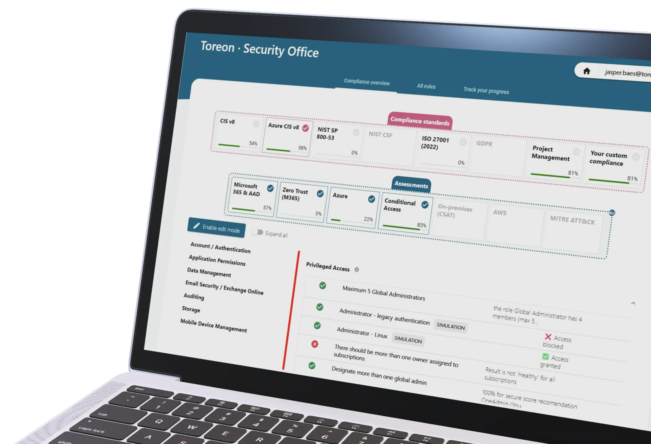 Mockup Security Office Portal Toreon